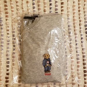 Mens Med Long Sleeve Gray Tagless Ralph Lauren Tee